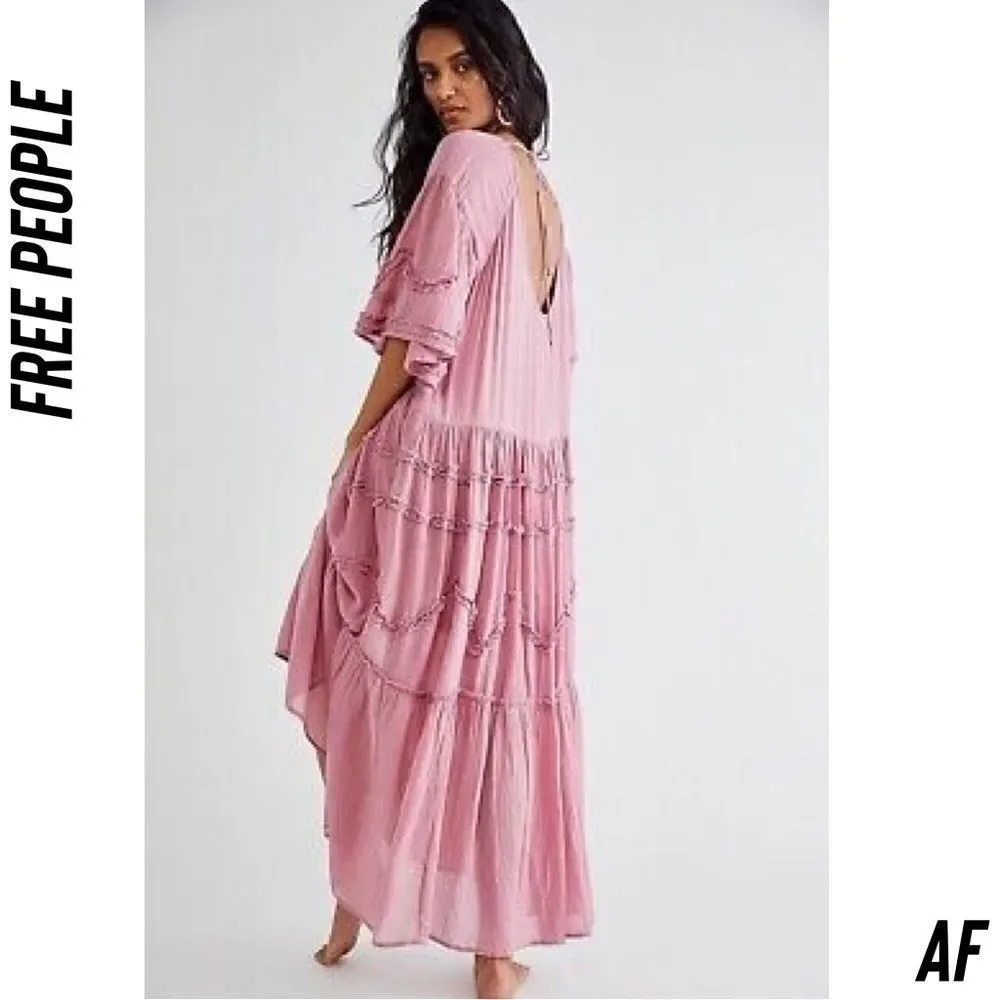 FREE PEOPLE ENDLESS SUMMER MAXI DRESS SMOKED PINK NEW XS